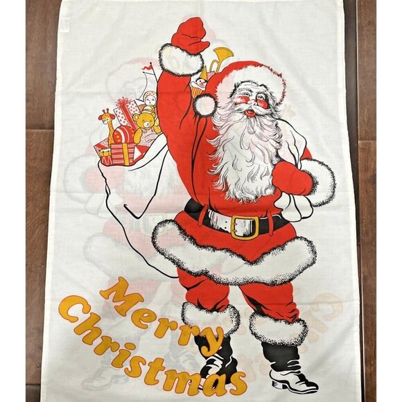 Vintage Christmas Pillowcase Santa Sack toys 50% Polyester/ cotton England - Picture 8 of 15